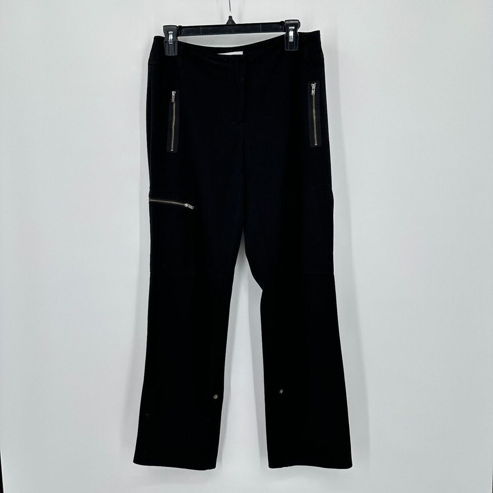 Chico's Pants Womens 00‎ Black Straight Trousers Capri Convertible Utility Y2K